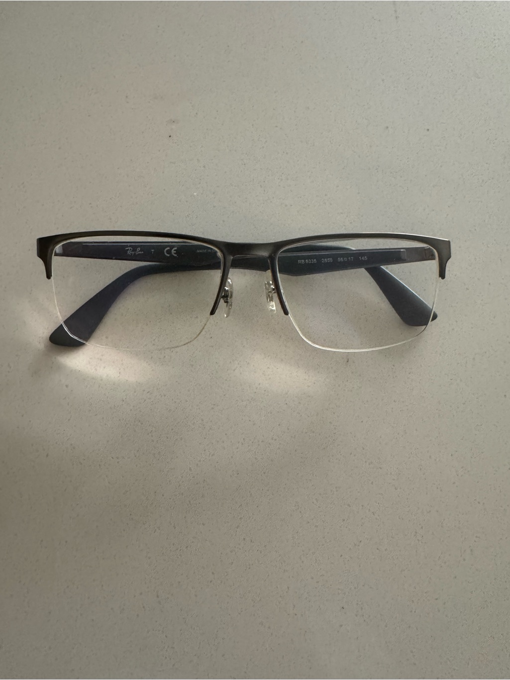 Ray-Ban Semi-Rimless Glasses In Black And Blue